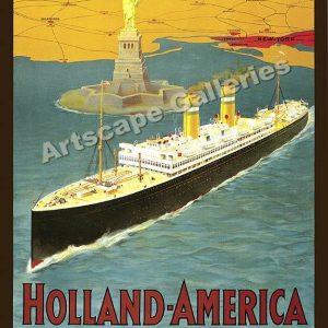 Holland america travel poster