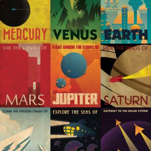 art space travel poster