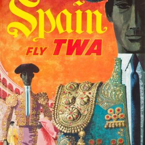 fly twa spain travel poster